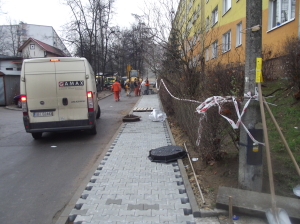 Trwający remont chodnika przy ul. Na Kozłówce